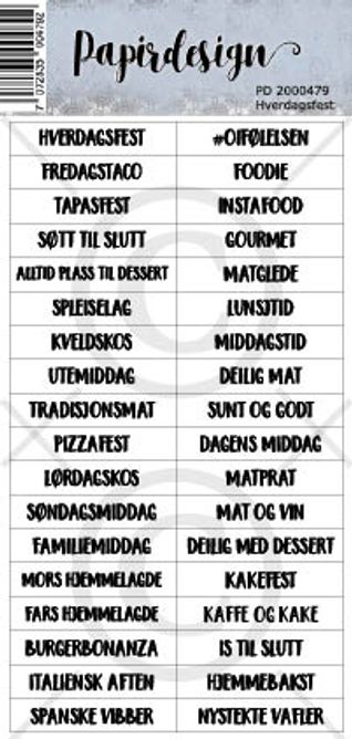 Papirdesign - Ord klistremerker - Hverdagsfest