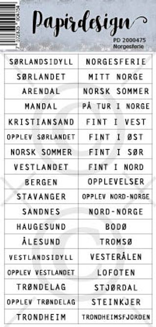 Papirdesign - Ord klistremerker - Norgesferie