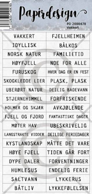 Papirdesign - Ord klistremerker - Vakkert