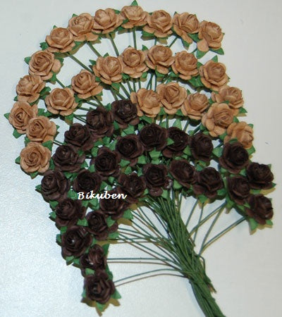 Papirdesign: Roser - BRUN 1,0 cm