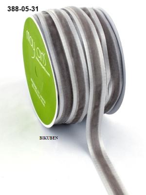 May Arts: Velvet with satin edge - Beige - 1 meter