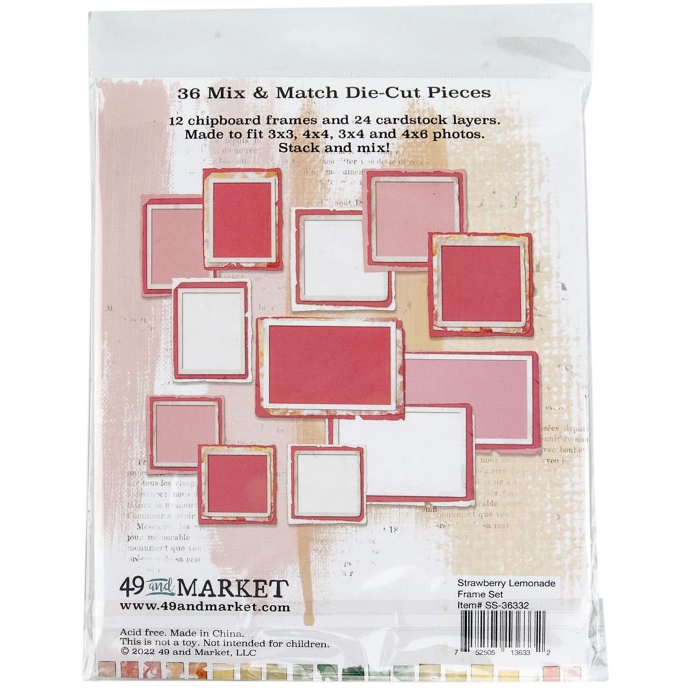 49 and Market - Spectrum Sherbet - Strawberry Lemonade Frame Set