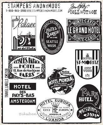 Tim Holtz Collection: TRAVEL LABELS - Stamps
