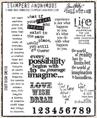 Tim Holtz Collection: STUFF TO SAY - Stamps