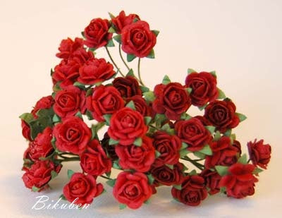 Papirdesign - Roser - Røde 1,2cm