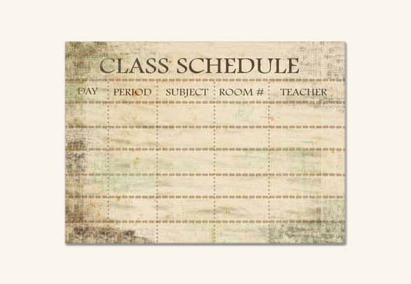 Daily Dose Card : SCHEDULE