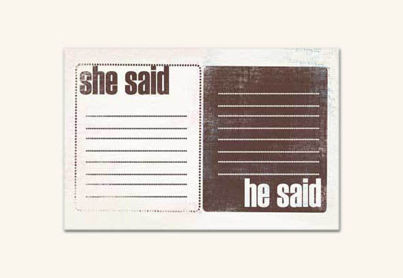 Daily Dose Card : SHE SAID HE SAID