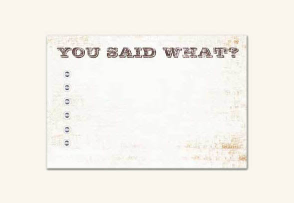 Daily Dose Card : YOU SAID WHAT