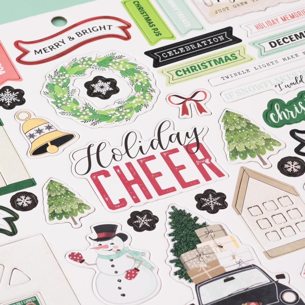 Vicki Boutin - Evergreen & Holly - Chipboard Stickers  12 x 12"