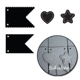 Maya Road: Mixed Scallop Chipboard - Mini Pendant Banner Set