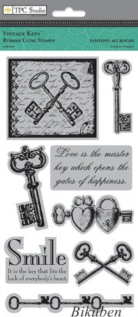 TPC studio - Vintage Keys - Cling Stamp