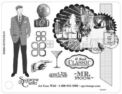 Art Gone Wild: Gentleman - Red rubber stamps