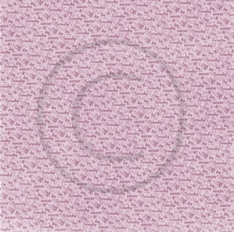 Papirdesign - Velkommen lille venn, vol 2 - Barnedåp, rosa 12 x 12"