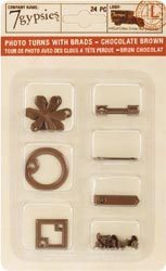 7 Gypsies - Photo Turns with Brads - Chocolate Brown