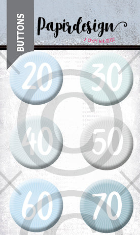 Papirdesign - Buttons - Tall Blå