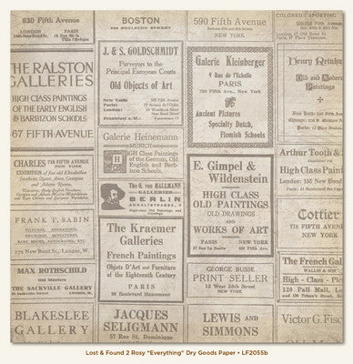My Minds Eye - Lost & Found 2 - Rosy "Everything" Dry Goods Paper 12x12"
