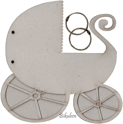 FabScraps - Chipboard Album - Pram