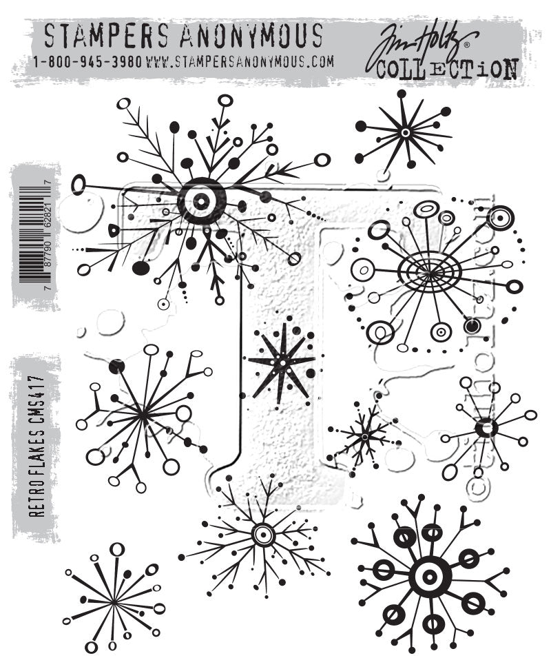 Tim Holtz Collection - Cling Stamps - Retro Flakes