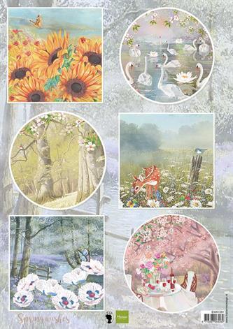 Marianne Design  - Utklippsark - Spring Wishes - Swans