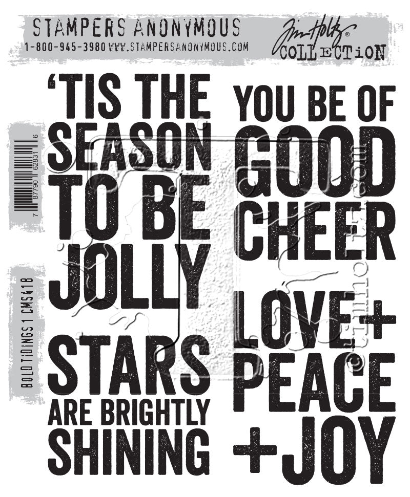 Tim Holtz Collection - Cling Stamps - Bold Tidings 1