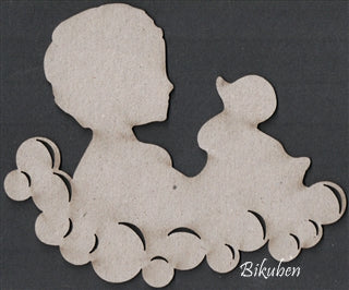 FabScraps - Chipboard - Child and Duck in Bubbles