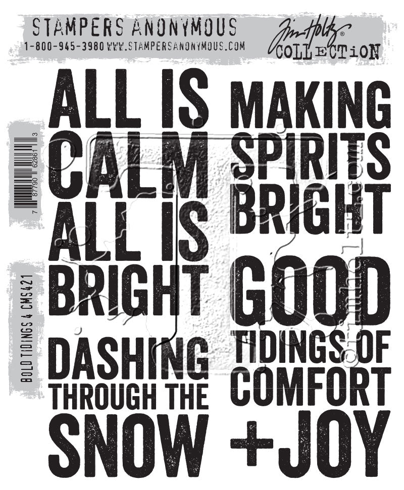 Tim Holtz Collection - Cling Stamps - Bold Tidings 4