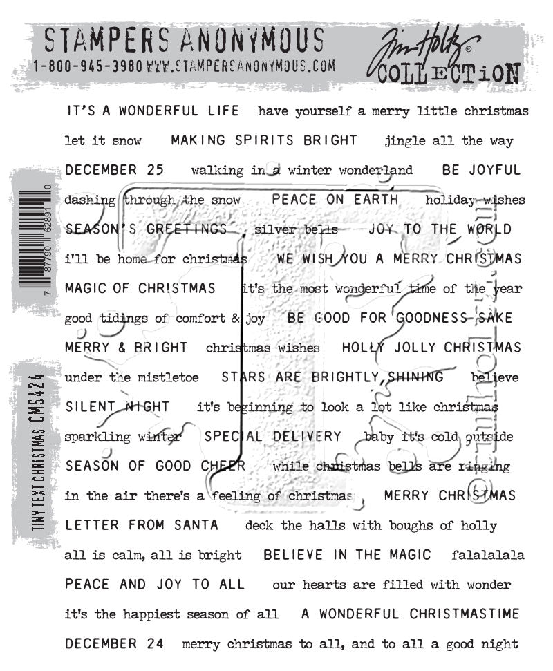 Tim Holtz Collection - Cling Stamps - Tiny text Christmas