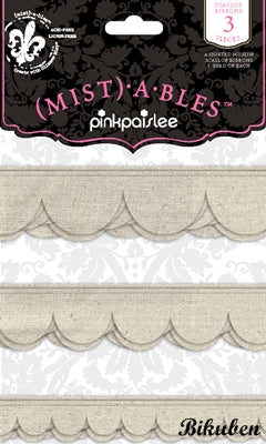 Pink Paislee - Mistables - Muslin Scallop Ribbons
