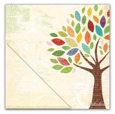 LYB: Hello Fall-Autumn Tree/Ivory Text   12 x 12"