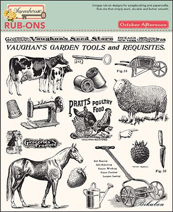 October Afternoon: Farmhouse Rub Ons