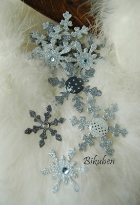 Papridesign - Glitter Chipboard Snøfnugg
