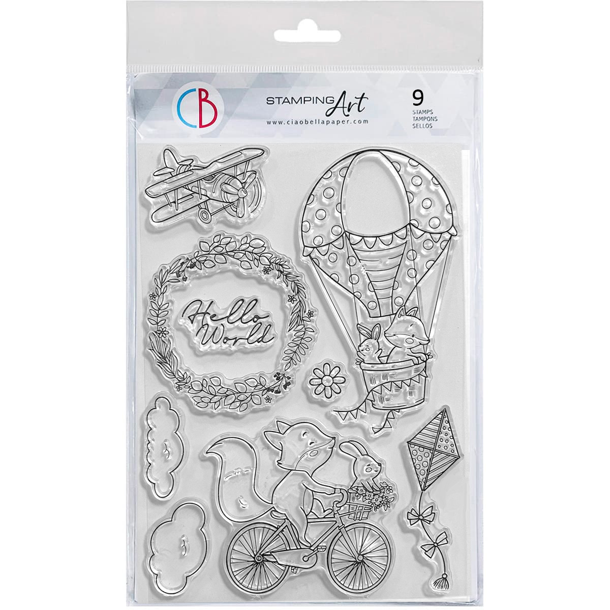 Ciao Bella - Clear Stamps - My tiny world - Hello world  - 6 x 8"