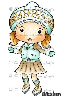 La-La Land Crafts - Ice Skating Marci - Red Rubberstamp