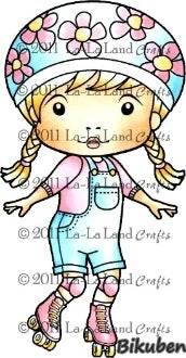 La-La Land Crafts - Roller Skate Marci - Red Rubberstamp