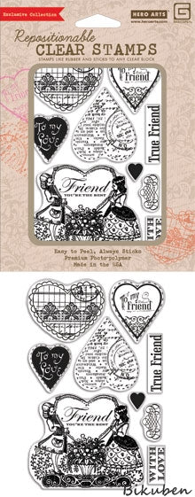 Hero Arts & Basic Grey - Kissing Booth - Friend - You're the best - Cling Stamps