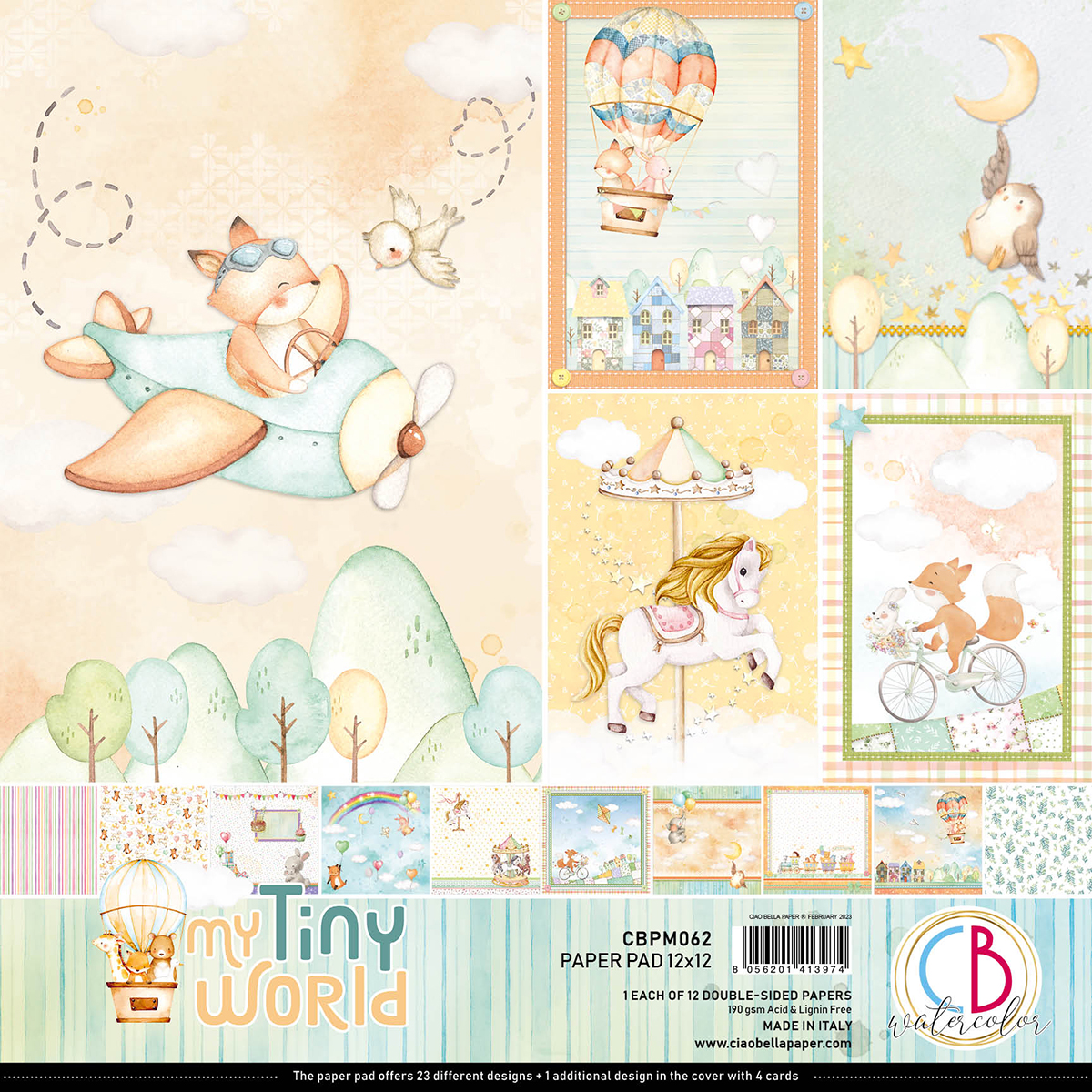 Ciao Bella - My tiny world - Paper Pack (12 ark) 12 x 12"