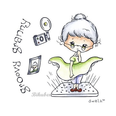 Crafters Companion - S.w.a.l.k - Groovy Granny Umontert Stempel
