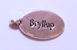Kort & Godt - Charms m/tekst - Oval Sølv - Bryllup