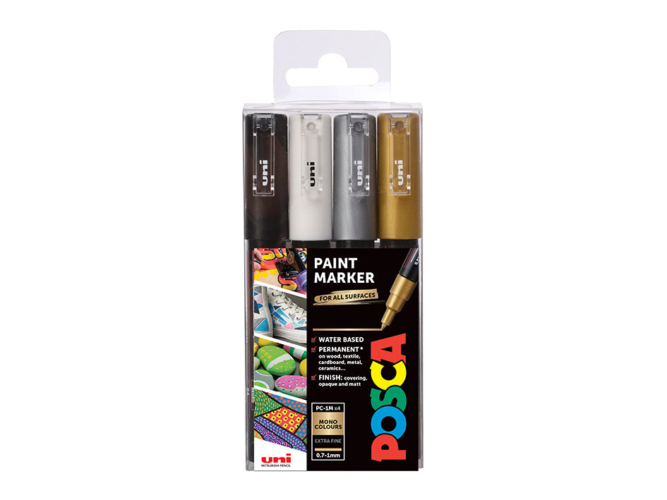 Uni Posca - PC 1M - Mono/Metallic Set Marker - Extra Fine 0,7 - 1 mm