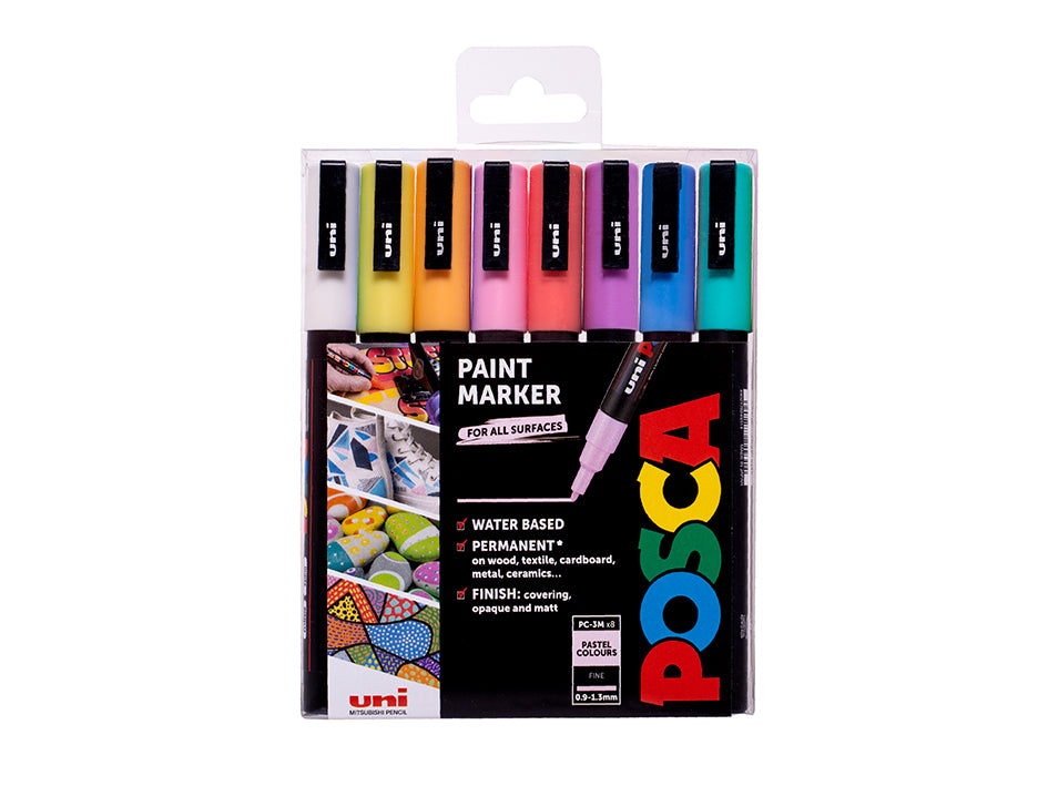 Uni Posca - PC 1MR - Pastell Set - Fine 0,9 x 1,3 mm