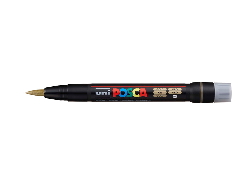 Uni Posca - PCF-350 - Brush Tip Pen - Gold  (1 - 10 mm)