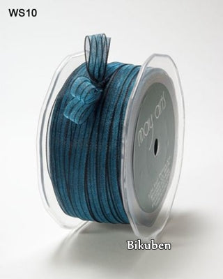 May Arts - Sheer Pinstripe Ribbon - Blue/Black METERSVIS