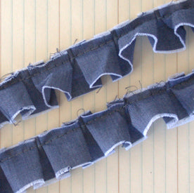 Maya Road - Frayed Egde Pleated Trim - Denim METERSVIS