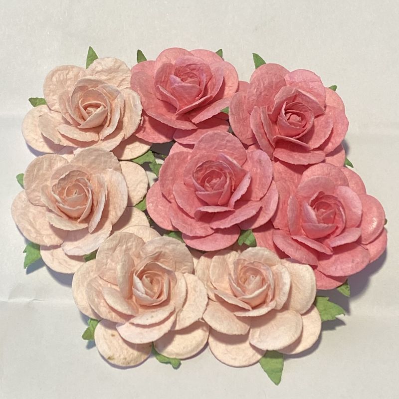 Papirdesign - Roser - Lys Rosa   3,5 cm