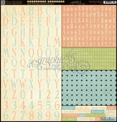 Graphic45 - Little Darlings - Alphabet Stickers 12x12"