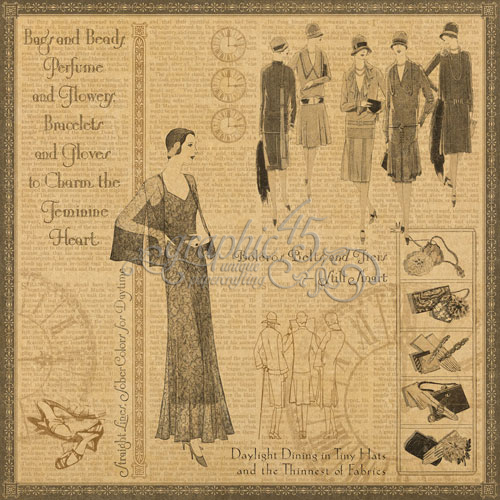 Graphic45 - Kraft Reflections - Feminine Heart 12x12"