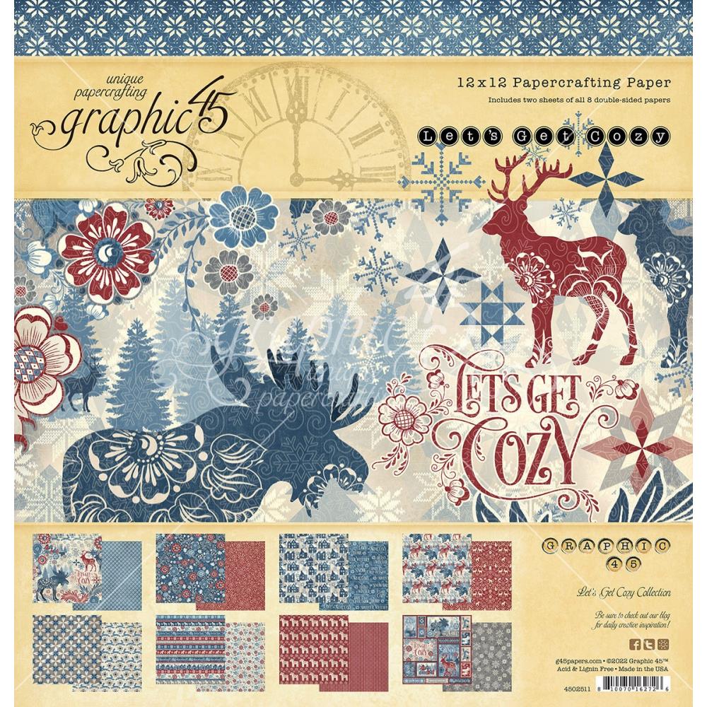 Graphic 45 - Lets get cozy - Paper Pad - 12 x 12"
