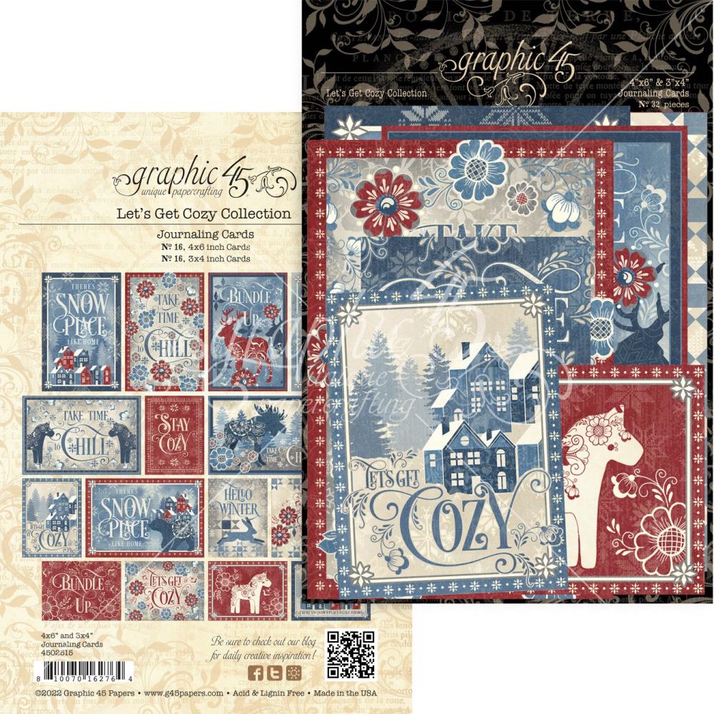 Graphic 45 - Lets get cozy - Journaling Cards