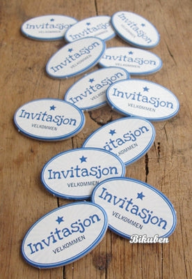 Papirdesign: Invitasjon Blå - Chipboard