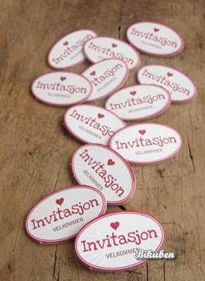 Papirdesign: Invitasjon Rosa - Chipboard